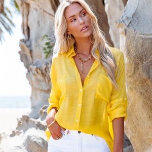 Yellow Vici Summer Top Size S